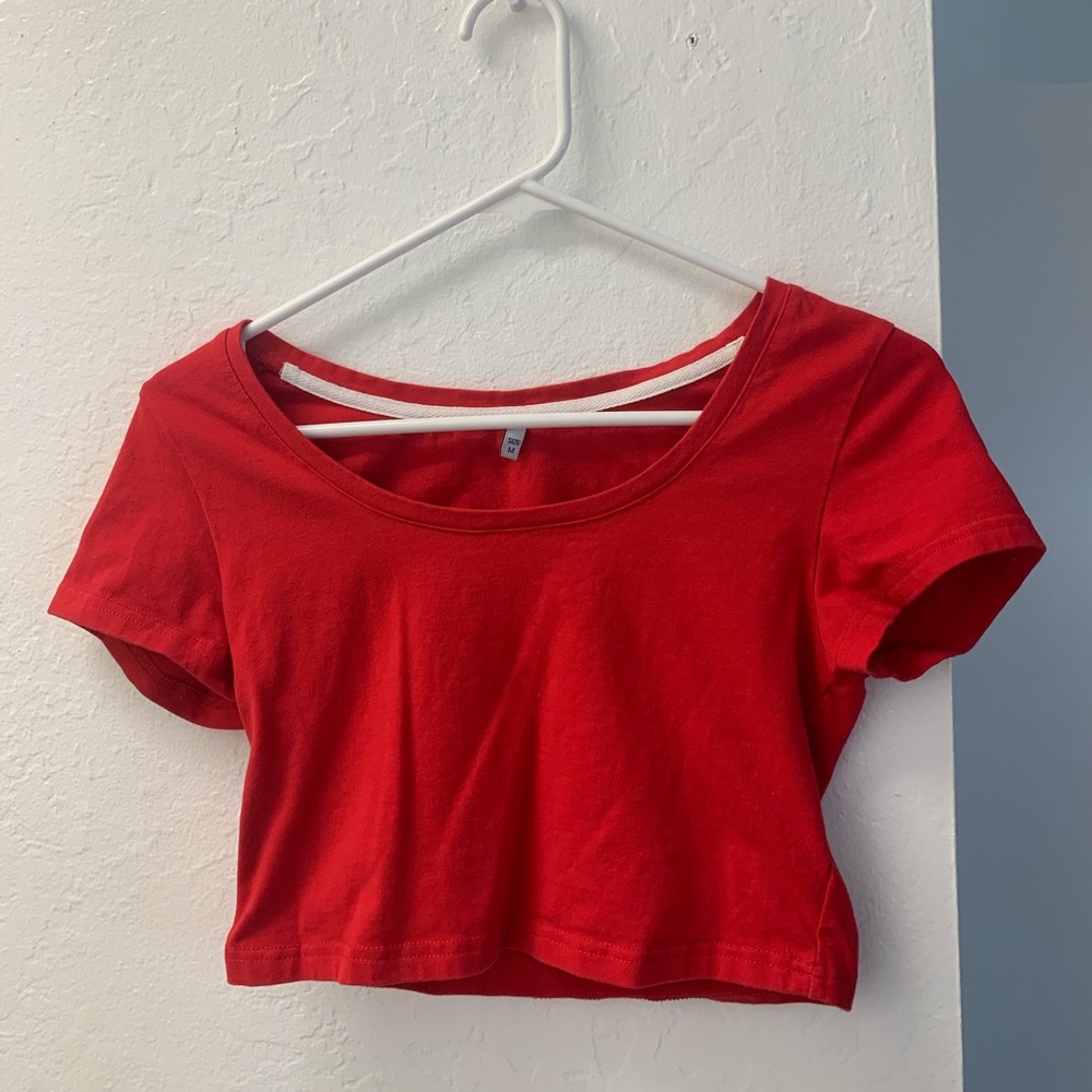 Red crop top